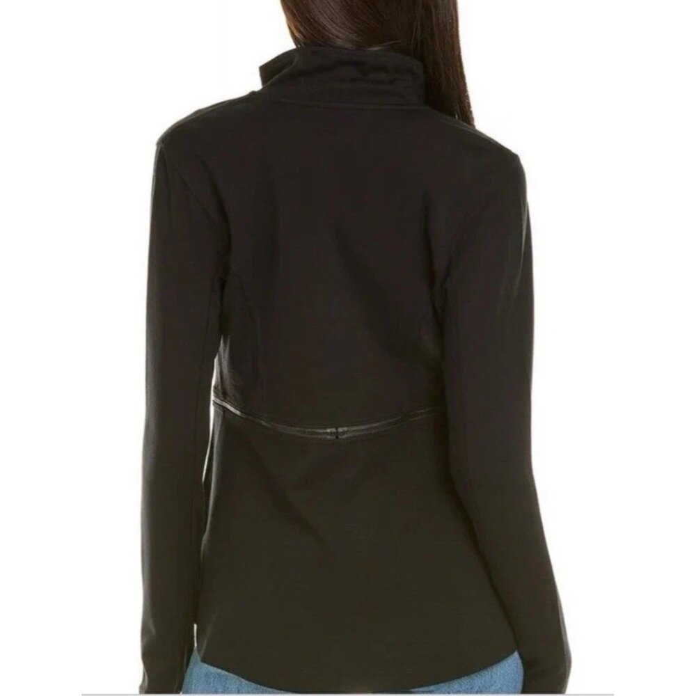 Cabi Relax Convertible Stretch Ponte Knit Long Black Zip Jacket 5655 Sz Medium - Picture 2 of 14
